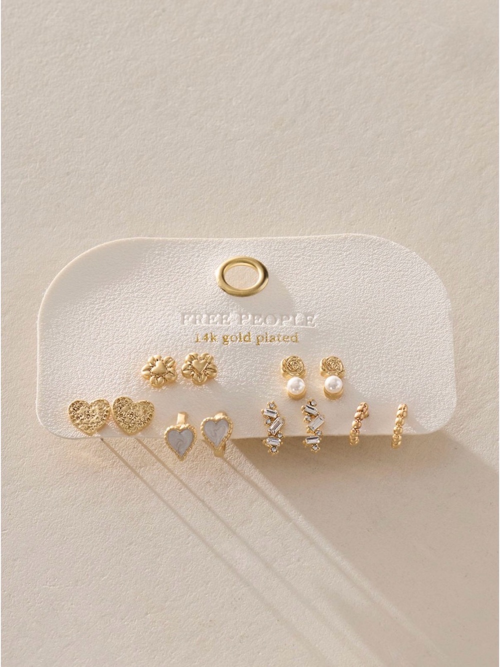 Free People Dreamer 14K Gold-Plated Stud Earring Set (6 Pairs) NWT